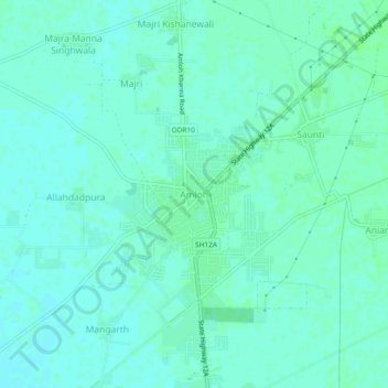 Carte topographique Amloh, altitude, relief