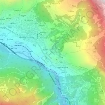 Carte topographique Cillian, altitude, relief