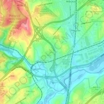 Carte topographique Relay, altitude, relief