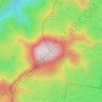 Carte topographique Mount Colong, altitude, relief