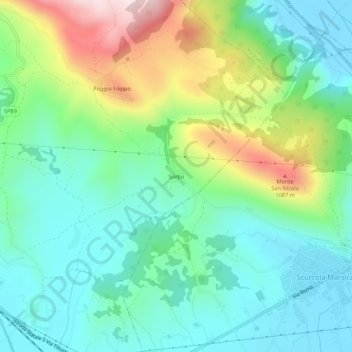 Carte topographique Sorbo, altitude, relief