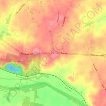 Carte topographique Manakin, altitude, relief