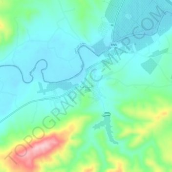 Carte topographique Slouguia, altitude, relief