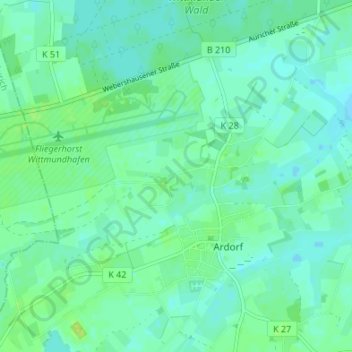 Carte topographique Wehle, altitude, relief