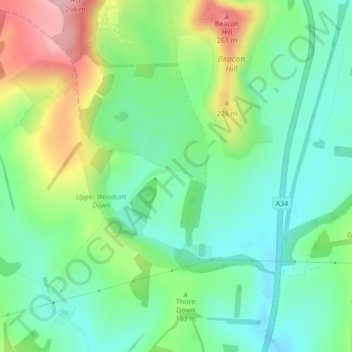 Carte topographique Chapman's Dell, altitude, relief