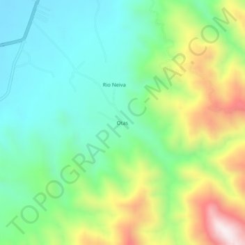 Carte topographique Otas, altitude, relief