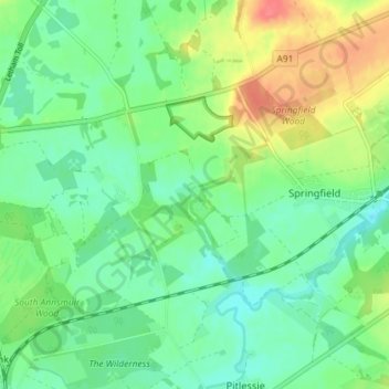 Carte topographique Rankeilour, altitude, relief