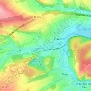 Carte topographique Samette, altitude, relief