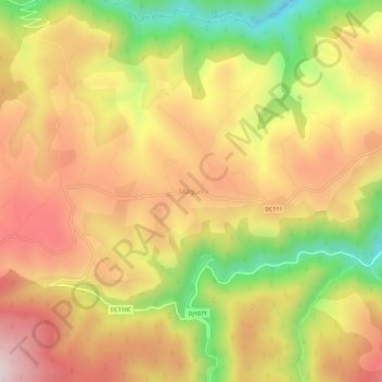 Carte topographique Măguri, altitude, relief