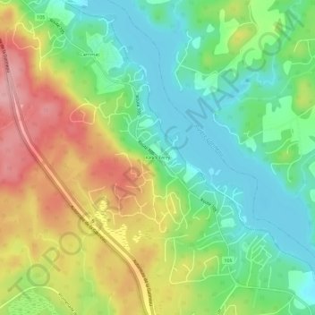 Carte topographique Kirk's Ferry, altitude, relief