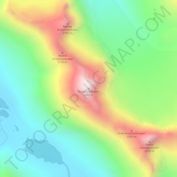 Carte topographique Knutsholstinden, altitude, relief