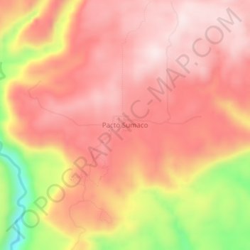 Carte topographique Pacto Sumaco, altitude, relief