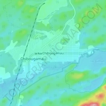 Carte topographique Chibougamau, altitude, relief