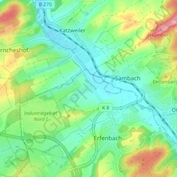 Carte topographique Stockborn, altitude, relief