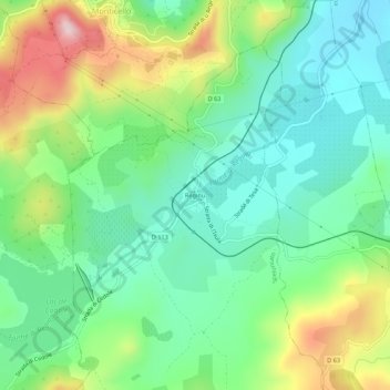 Carte topographique Reginu, altitude, relief
