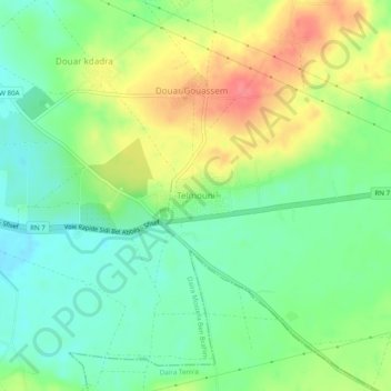 Carte topographique Telmouni, altitude, relief