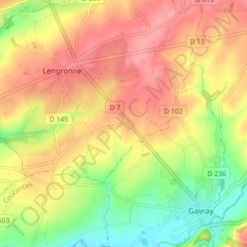 Carte topographique La Goubinière, altitude, relief