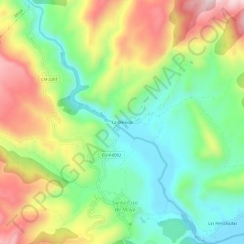 Carte topographique La Olmeda, altitude, relief