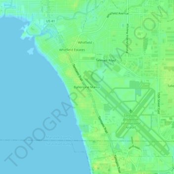 Carte topographique Ballentine Manor, altitude, relief