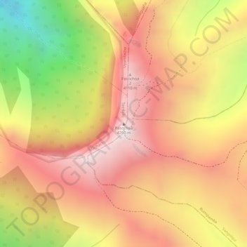 Carte topographique Pasochoa, altitude, relief