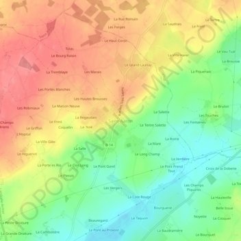 Carte topographique Saint-Aaron, altitude, relief