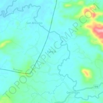 Carte topographique Bankal, altitude, relief