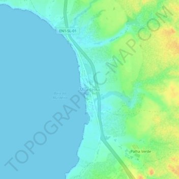 Carte topographique Murdeira, altitude, relief
