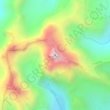 Carte topographique Rucu Pichincha, altitude, relief