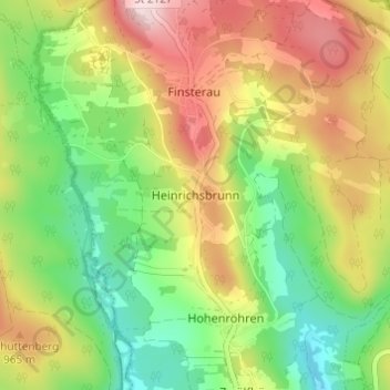 Carte topographique Heinrichsbrunn, altitude, relief