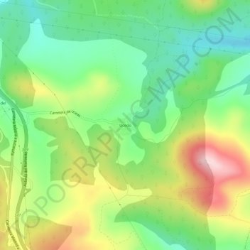 Carte topographique Ucedo, altitude, relief