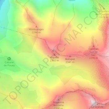 Carte topographique Aiguille, altitude, relief