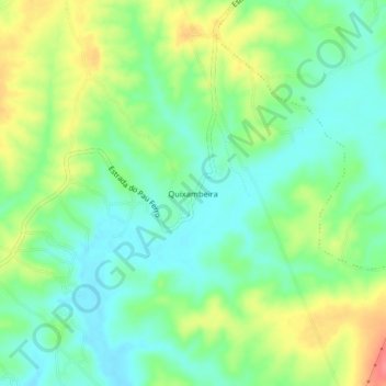 Carte topographique Quixambeira, altitude, relief