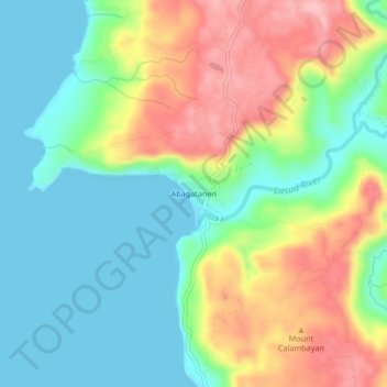 Carte topographique Abagatanen, altitude, relief