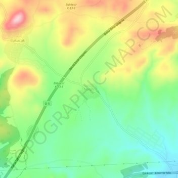 Carte topographique Naipli, altitude, relief