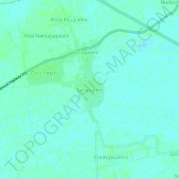 Carte topographique Karlapalem, altitude, relief