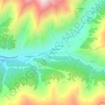 Carte topographique Ouchgouli, altitude, relief