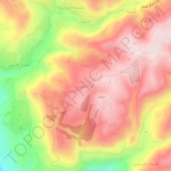 Carte topographique Abu al-Sous, altitude, relief