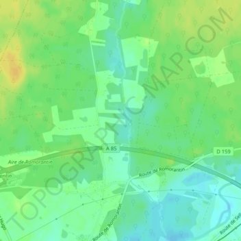 Carte topographique La Corneuse, altitude, relief