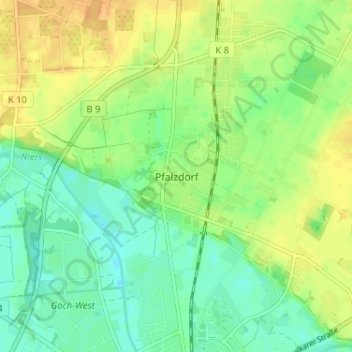 Carte topographique Pfalzdorf, altitude, relief