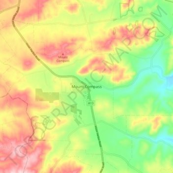 Carte topographique Mount Compass, altitude, relief