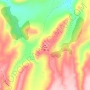 Carte topographique Cielo, altitude, relief