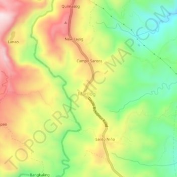 Carte topographique Marilog, altitude, relief