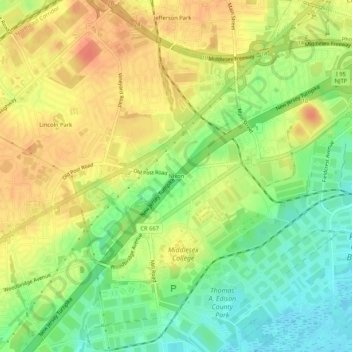Carte topographique Nixon, altitude, relief