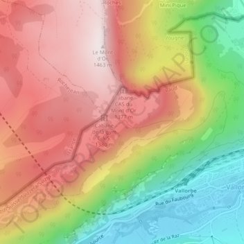 Carte topographique Pralioux Dessus, altitude, relief