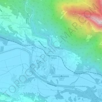 Carte topographique Nötsch, altitude, relief