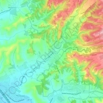 Carte topographique Vaggio, altitude, relief