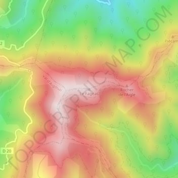 Carte topographique Le Fageas, altitude, relief