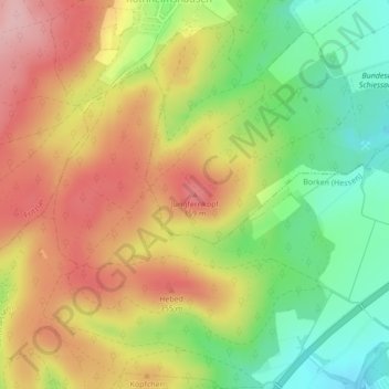 Carte topographique Jungfernkopf, altitude, relief