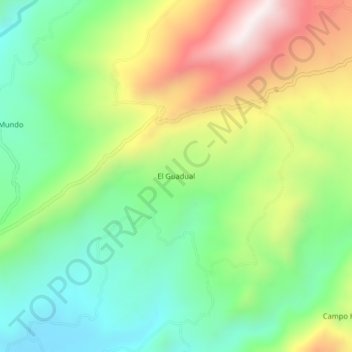 Carte topographique El Guadual, altitude, relief