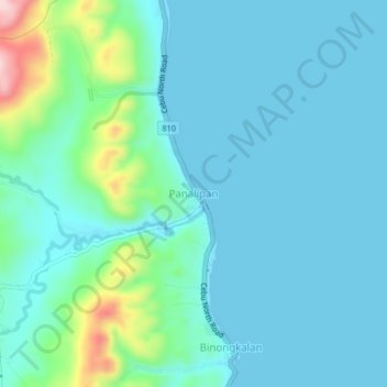 Carte topographique Panalipan, altitude, relief
